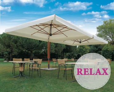 Зонт профессиональный двухкупольный Scolaro Wood Double Relax алюминий, полиэстер слоновая кость Фото 1
