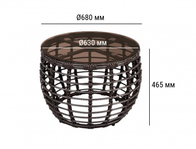 Комплект плетеной мебели ReeHouse Lotus алюминий, искусственный ротанг, олефин, стекло шоколад металлик, коричневый, бронза Фото 4