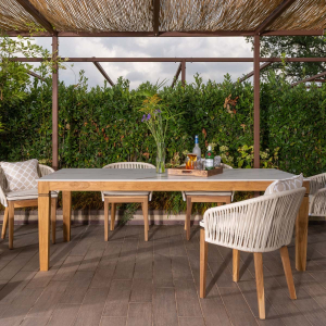 Стол деревянный RosaDesign Java тик, керамика натуральный Фото 4