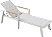 Шезлонг-лежак текстиленовый Higold Nofi 2.0 алюминий, тик, текстилен Фото 6