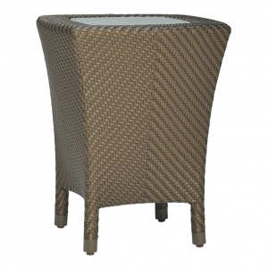Столик плетеный кофейный со стеклом JANUS et Cie Amari алюминий, искусственный ротанг, шлифованное стекло бронзовый Фото 3