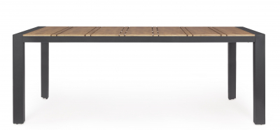 Стол деревянный обеденный Garden Relax Elias алюминий, ДПК антрацит, тик Фото 3