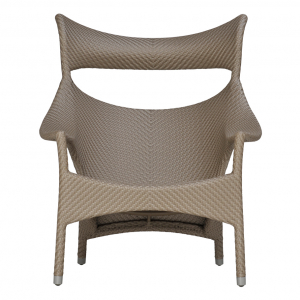 Кресло лаунж плетеное JANUS et Cie Amari алюминий, искусственный ротанг палладиевый саржевый Фото 4
