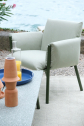 Кресло лаунж металлическое c подушками Scab Design Brezza Lounge сталь, ткань sunbrella оливковый, светло-зеленый Фото 6