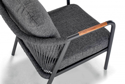 Комплект мягкой мебели Grattoni Cordoba алюминий, тик, роуп, олефин антрацит, темно-серый, угольный Фото 6