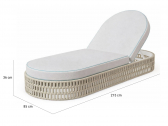 Шезлонг плетеный с матрасом Tagliamento Sun Lounger алюминий, роуп, ткань Фото 2