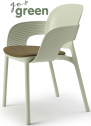 Кресло пластиковое с обивкой Scab Design Hug технополимер, ткань зеленый шалфей Фото 1