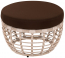 Пуф плетеный с подушкой ReeHouse Lotus алюминий, искусственный ротанг, олефин ирбис, коричневый Фото 4