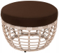 Пуф плетеный с подушкой ReeHouse Lotus алюминий, искусственный ротанг, олефин ирбис, коричневый Фото 1