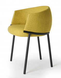 Кресло металлическое c обивкой Scab Design Koala сталь, технополимер, шерсть антрацит, желтый Фото 9