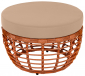 Пуф плетеный с подушкой ReeHouse Lotus алюминий, искусственный ротанг, олефин африканский закат, капучино Фото 1