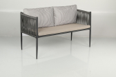Диван металлический плетеный с подушками Caris Evans алюминий, роуп, ткань Фото 16
