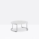 Столик кофейный PEDRALI Circuit сталь, компакт-ламинат HPL титановый, белый мрамор Фото 6