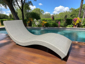 Шезлонг-лежак плетеный ReeHouse Tama оцинкованная сталь, искусственный ротанг белый люкс Фото 10