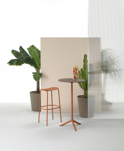 Стол ламинированный барный складной Scab Design Tripe Folding сталь, компакт-ламинат HPL терракотовый, кортен Фото 11