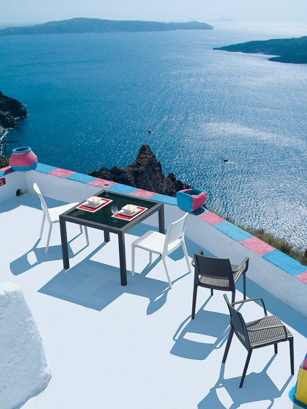 Кресло пластиковое плетеное Capri, антрацит