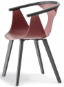 Кресло пластиковое PEDRALI Fox сталь, ясень, стеклопластик черный ясень, бордовый Фото 4