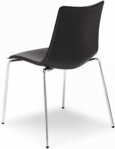 Стул с обивкой Scab Design Zebra Pop 4 legs  сталь, поликарбонат, натуральная кожа хром, коричневый Фото 1