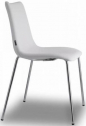 Стул с обивкой Scab Design Zebra Pop 4 legs  сталь, поликарбонат, искусственная кожа хром, белый Фото 1