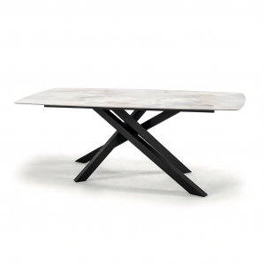 Стол ламинированный обеденный Grattoni Milo сталь, компакт-ламинат HPL черный, светло-серый Фото 5