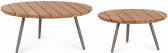 Комплект кофейных столиков BIZZ Corbeta сталь, тик натуральный Фото 6