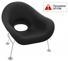 Кресло лаунж пластиковое Qeeboo Pupa Powder Coat OUT металл, полиэтилен черный Фото 1