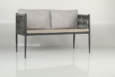 Диван металлический плетеный с подушками Caris Evans алюминий, роуп, ткань Фото 15