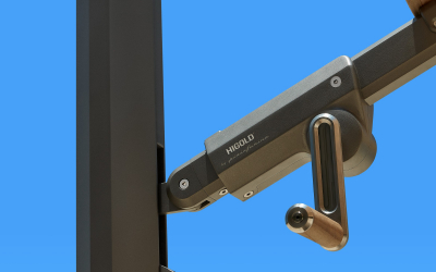 Зонт профессиональный 3х3 м Higold Levia алюминий, акрил тик, тортора Фото 22