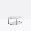 Столик кофейный PEDRALI Circuit сталь, компакт-ламинат HPL титановый, белый мрамор Фото 5