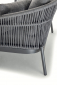 Лаунж-диван плетеный с подушками Grattoni Tropea алюминий, роуп, олефин антрацит, темно-серый, угольный Фото 7