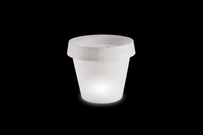 Кашпо пластиковое светящееся SLIDE Gio Tondo Lighting полиэтилен белый Фото 4