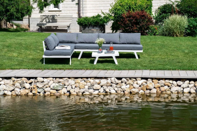 Комплект-трансформер садовой мебели 4SIS Альпы алюминий, ткань белый Фото 22