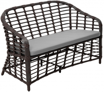 Диван двухместный плетеный с подушкой-thumbs-Фото1