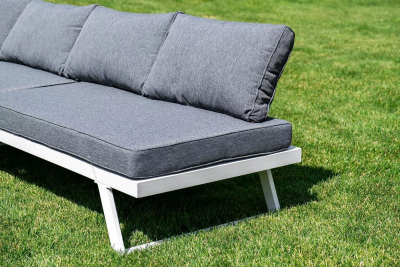 Комплект-трансформер садовой мебели 4SIS Альпы алюминий, ткань белый Фото 23