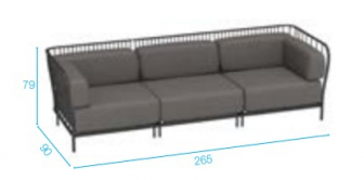 Диван трехместный металлический с подушками-thumbs-Фото3