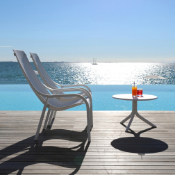 Стол пластиковый обеденный Spritz + Spritz Mini, белый, Ø605х400-765 мм