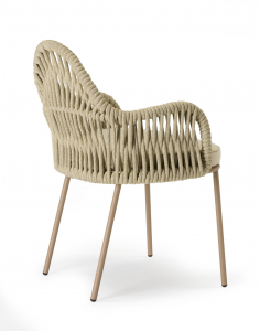 Кресло плетеное с подушкой Scab Design Malvasia Riviera сталь, роуп, ткань sunbrella карамельный, капучино, слоновая кость Фото 9