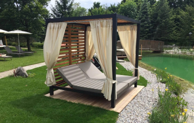 Шатер металлический с лежаками и навесом ReeHouse Costa Bravo Wood алюминий, полиэстер Фото 9