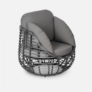 Комплект плетеной мебели ReeHouse Lotus алюминий, искусственный ротанг, олефин, стекло черный металлик, серый, графит Фото 16