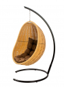 Кресло плетеное подвесное DW Cocoon сталь, искусственный ротанг, полиэстер песочный Фото 10
