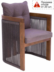 Кресло деревянное плетеное с подушкой-thumbs-Фото1