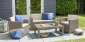 Стол пластиковый Keter Lyon rattan table пластик с имитацией плетения капучино Фото 7