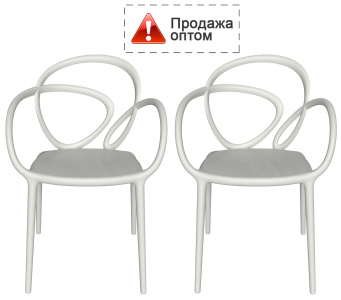 Комплект пластиковых кресел Qeeboo Loop Set 2 полипропилен белый Фото 1