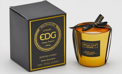 Аромасвеча зеркальная Шампанское EDG Candle воск золотой Фото 1