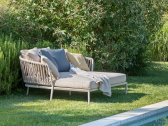 Лаунж-лежак плетеный двухместный Fast Ria алюминий, полипропилен, роуп, ткань Фото 5