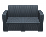 Диван пластиковый плетеный двухместный с подушками Siesta Contract Monaco Lounge стеклопластик, полиэстер антрацит Фото 5