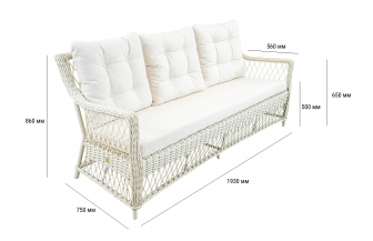 Диван трехместный плетеный с подушками-thumbs-Фото3