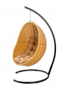 Кресло плетеное подвесное DW Cocoon сталь, искусственный ротанг, полиэстер песочный Фото 11