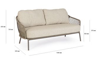 Диван двухместный плетеный с подушками-thumbs-Фото3