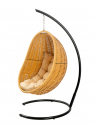 Кресло плетеное подвесное DW Cocoon сталь, искусственный ротанг, полиэстер песочный Фото 12